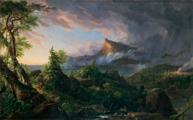 Thomas Cole. The Course of Empire: The Savage State, c1834. Oil on canvas, 99.7 × 160.6 cm. Courtesy of the New-York Historical Society. © Collection of The New-York Historical Society, New York / Digital image created by Oppenheimer Editions.