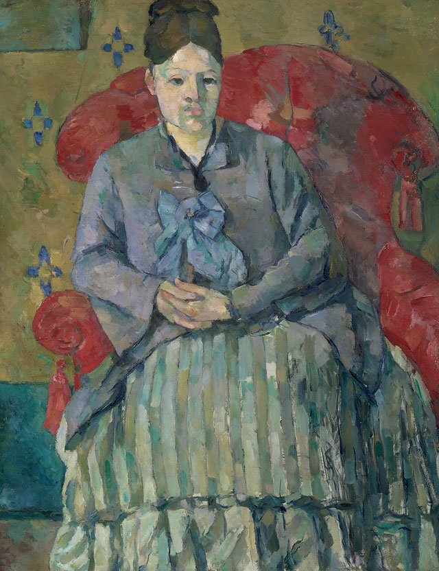 Paul Cézanne. Madame Cézanne in a Red Armchair, c1877. Museum of Fine Arts, Boston. Bequest of Robert Treat Paine, 2nd. Photograph © 2017 Museum of Fine Arts, Boston.