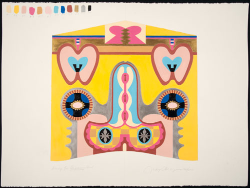 Judy Chicago. Study for Bigamy Hood, 2011. Acrylic on rag paper, 22 x 30 in.