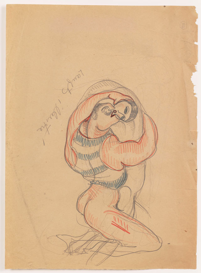 Sergei Eisenstein. Untitled, undated. Coloured pencil on paper, 14.65 x 10.63 in (37.2 x 27 cm). Private collection. Courtesy Alexander Gray Associates, New York and Matthew Stephenson, London.