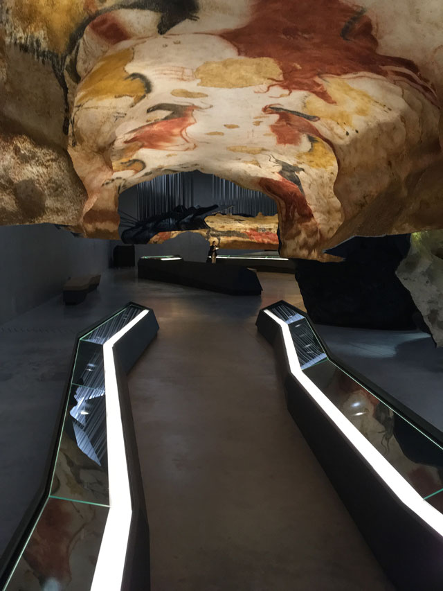 The Atelier de Lascaux: benches invite you to sit and marvel at the 20,000 year old art. Photograph: Veronica Simpson.