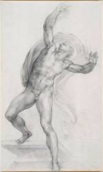 Michelangelo. The Risen Christ, about 1532-3. Black chalk on paper, 37.2 × 22.1 cm. Royal Collection Trust. © Her Majesty Queen Elizabeth II 2017.
