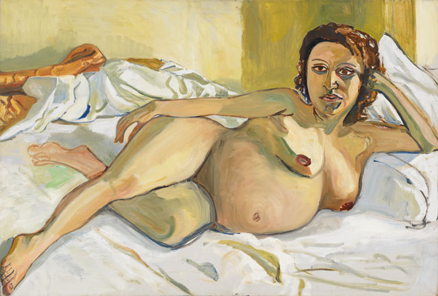 Alice Neel. Pregnant Maria, 1964. Oil on canvas, 32 x 47 cm (12 5/8 x 18 1/2 in). Private collection. © The Estate of Alice Neel. Courtesy David Zwirner, New York/London and Victoria Miro, London.