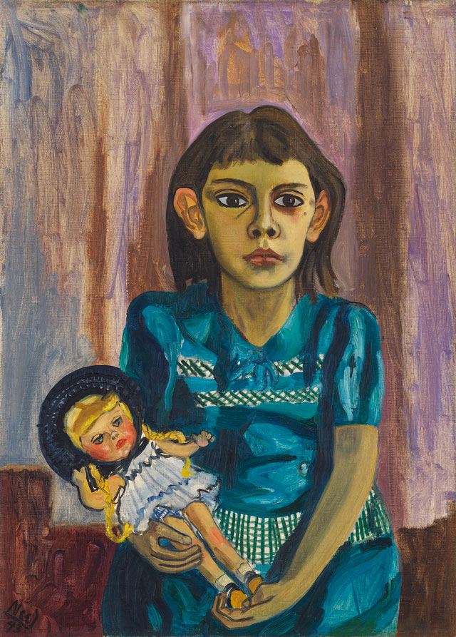 Alice Neel. Julie and the doll, 1943. Oil on canvas, 71.4 x 51.4cm (28 1/8 x 20 1/4 in). © The Estate of Alice Neel. Courtesy David Zwirner, New York/London and Victoria Miro, London.