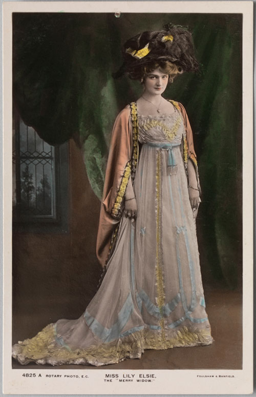 Foulsham & Banfield (English, 1906–20). Postcard of Lily Elsie in The Merry Widow, c1907. Private collection. Photograph: Bruce White.