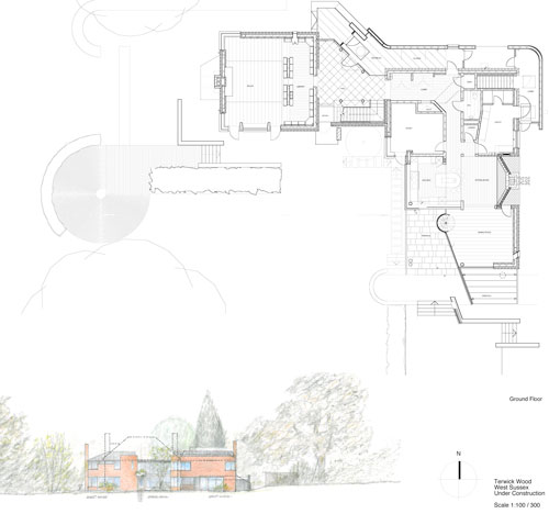 New Architecture by Trevor Dannatt. Ground floor plan.