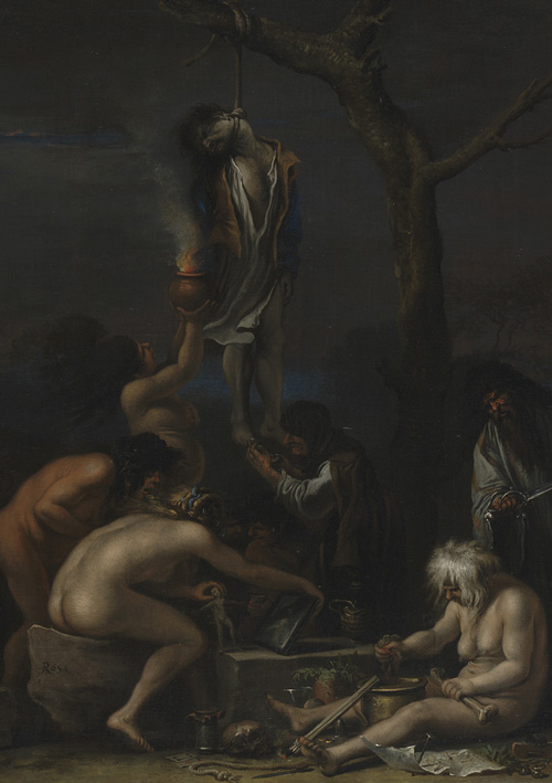 Salvator Rosa (1615–73). Witches at their Incantations (Scene of Witchcraft) c. 1646 (detail). Oil on canvas, 72.5 x 132.5 cm. © National Gallery, London.
